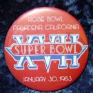 Super Bowl XVII Football Pin 1983 Rose Bowl 3 1/4"