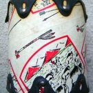 Vintage Toy Drum Indian Design Black Rubber Ends