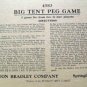 Vintage 1931 Bradley's Big Tent Circus Peg Game
