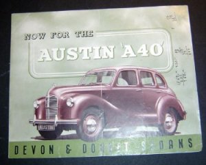 Vtg 1950s Auston A40 Devon Dorset Auto Sedan Brochure