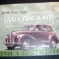 Vtg 1950s Auston A40 Devon Dorset Auto Sedan Brochure