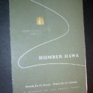 Vintage 1950s Humber Hawk Auto Car Booklet