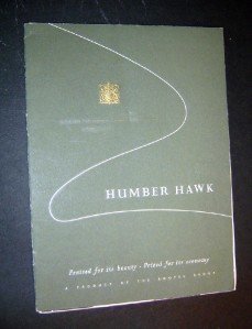 Vintage 1950s Humber Hawk Auto Car Booklet