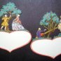 (2) Valentine Die Cuts Victorian Man & Woman Germany