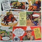 COWBOY RODEO  K ROBERTS CARTOON CAMEL CIGARETTE 1948 AD