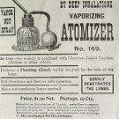 SHURTLEFF VAPOR ATOMIZER MEDICAL LUNG INHALATIO 1895 AD