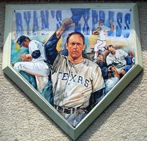 Nolan Ryan Express Texas Rangers Base Wall Plaque RARE