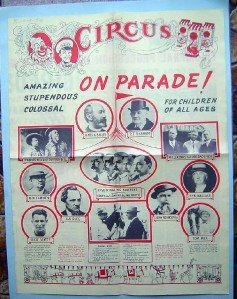 Rare 1954 Circus On Parade Advertising Program Flyer