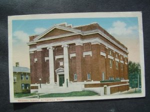 Masonic Temple   Pittsfield  Mass  Post Card