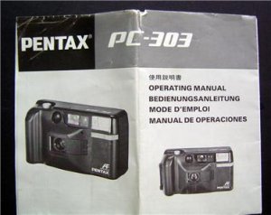 PENTAX PC-303 CAMERA OPERATING MANUAL 1988