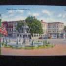 Market Square Bloomburg Pa Linen Postcard