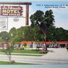 LaFloresta Motel Daytona Beach Florida Linen Postcard