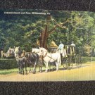Colonial Coach & Four  Williamsburg VA  Linen Postcard