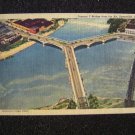 Y Bridge from Air Zaneville, Ohio Linen Postcard