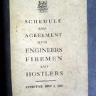 1920 Engineers Fireman Hostlers Schedule Agree Railroad