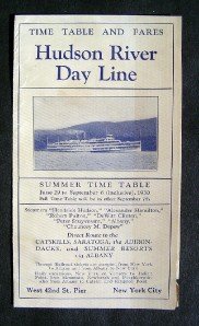 1930 Hudson River Steamer Day Line Fares & Time Table