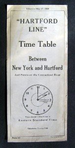 May 27 1929 HARTFORD LINE Time Table New York Hartford