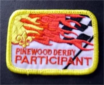 Pinewood Derby Participant Boy Scout BSA Patch 3" Checkered Flag Design