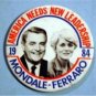 Walter Mondale Geraldine Ferraro 1984 Political Pin America needs new Leadership