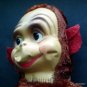 Vintage Monkey 13" Brown Plush Stuffed Animal Figure Plastic Face