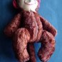 Vintage Monkey 13" Brown Plush Stuffed Animal Figure Plastic Face