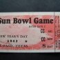 Vintage 1943 Sun Bowl Second Air Force Hardin-Simmons Football Ticket Stub Texas