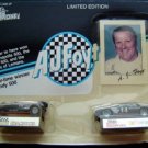 Racing Champions A J Foyt 2 Die Cast Cars # 14 and 1 Trading Card in Package
