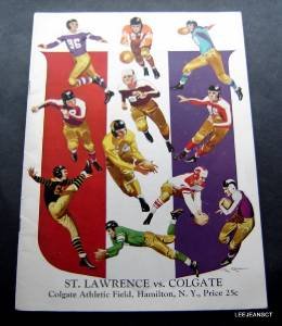 Vintage NCAA College Football Program Colgate Univ vs St Lawrence 1941