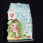 Early German Valentine Little Girl Fishing Pull down Pop up Stand up Die cut