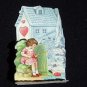 Early German Valentine Little Girl Fishing Pull down Pop up Stand up Die cut