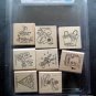 Stampin' Up! Rubber Stamps Mounted Girlfriend Accessories Set of 8 MIP Scraping
