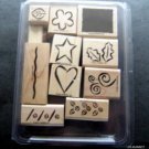 Stampin' Up! Rubber Stamps Mounted Bold Basics Set of 11 MIP Scrapbooking