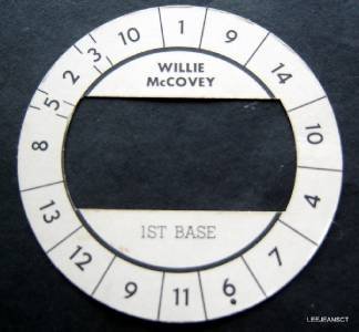 Cadaco All-Star Baseball Game Disk Willie McCovey 1st Base Giants