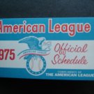 1975 American League Official Schedule Booklet