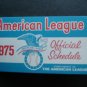 1975 American League Official Schedule Booklet