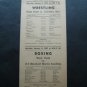 Vintage West Point Basketball Wrestling and Boxing Program Card Jan 1947