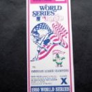Philadelphia Phillies 1980 World Series Full Ticket Game X Seat 12