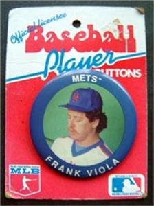 Frank Viola New York Mets 1990 Button Pin 3" Diameter on Original Cardboard