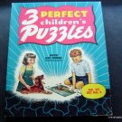 1940s 3 Perfect Childrens Jigsaw Puzzles in Box # 311 200 Pieces Set #2 DOGS