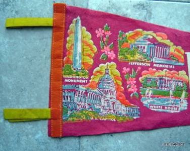 Vintage Washington DC Red Color Souvenir Pennant 26" x 9"
