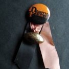 Vintage Princeton University Football PIN with Ribbon and Metal Charm 1 1/4" Dia