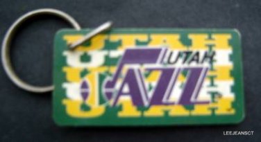 Utah Jazz NBA Basketball Plastic Key Chain Tag Express 2 1/4"