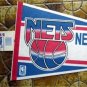 New Jersey Nets NBA Basketball Pennant Trench Mfg  w Cardboard