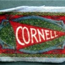 CORNELL UNIVERSITY B32 Felt Tobacco Blanket Pennant Style w Fringe 1910s LtBl