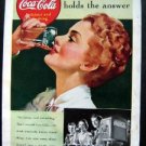 Vintage 1939 Coke-Cola ~ Its taste holds the answer ~ Magazine Advertisment