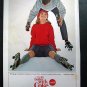 Vintage 1964 Coke~Things go better with Coke Roller Skateing Woman Magazine Adv