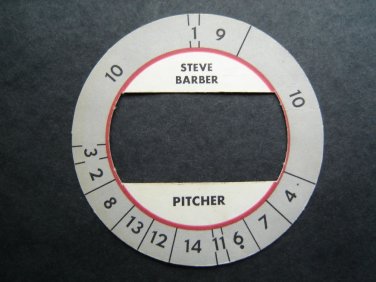 Cadaco All-Star Baseball Game Disk Steve Barber Pitcher