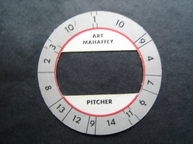 Cadaco All-Star Baseball Game Disk Art Mahaffey Pitcher