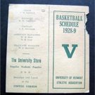 Vintage 1928-29 University of Vermont Athletic Association Basketball Schedule