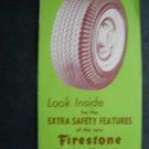 Vintage 1954 Firestone De Luxe Champion Tubeless Tire Adv Brochure